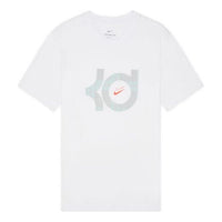 Nike Dri-FIT KD Logo Geometry Pattern Printing Solid Color Short Sleeve White DQ1876-100