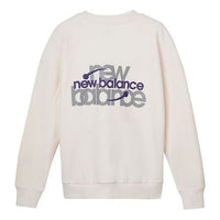 (WMNS) New Balance Classic Logo Print Sweatshirt 'White Purple' AWT04308-PLW