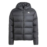 adidas Midweight Down Hooded Jacket 'Black' HZ4429