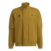 Men's adidas Wj Kn Mid Martial Arts Series Logo Sports Jacket Earthy Yellow H39319