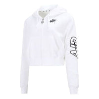 (WMNS) Nike Logo Printing Sports Training Casual Hooded Jacket White DM6064-100