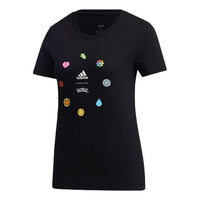 (WMNS) adidas x POKEMON Crossover Printing Training Sports Short Sleeve Black GN3004