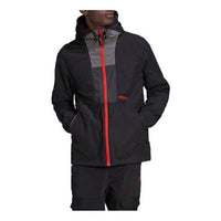 adidas originals Contrasting Colors Sports Hooded Jacket Black HF4804