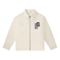 Vans Printing Embroidered lapel Zipper Long Sleeves Jacket Unisex White VN0A7Q193KS