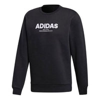 adidas Alphabet Round Neck Long Sleeves Hoodie Men's Black CZ9075