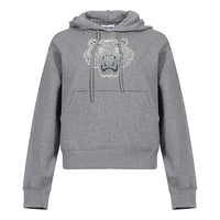 (WMNS) KENZO Tiger Flock Tiger Head Loose Hoodie Gray FA62SW7804XG-94