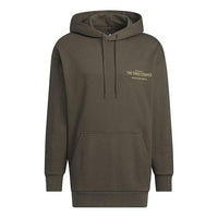 adidas Solid Color Pocket Alphabet Loose Casual Hooded Long Sleeves Hoodie Men's Brown IB2736