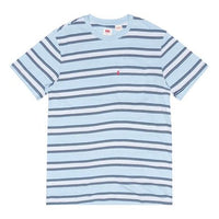 Men's Levis Loose Round Neck Stripe Short Sleeve Blue T-Shirt 29813-0102