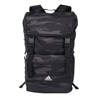 adidas Camouflage Splicing Full Print Athleisure Casual Sports Series Backpack Large Capacity Outdoor Travel Black DW4287