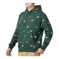 Nike Club Fleece Allover Print Pullover Hoodie 'Green White' FB7435-323