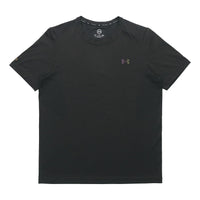 Men's Under Armour Rush Seamless Casual Sports Breathable Short Sleeve Black 1361130-001
