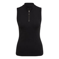 adidas Solid Color Cardigan Stand Collar Slim Fit Sports Black Vest HN3671