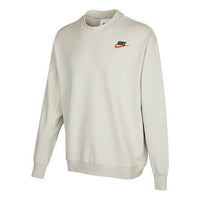Men's Nike Logo Embroidered Round Neck Sports Pullover Autumn Creamy White DR7834-072