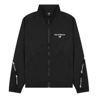 New Balance Logo Full-Zip Woven Jacket 'Black White' AMJ22350-BK