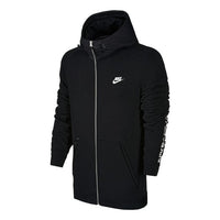 Men's Nike Knit Casual Hooded Jacket Black 861580-010