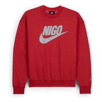 Nike x Nigo Fleece Sweatshirt 'Red Grey' FV5941-687