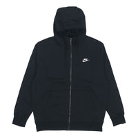 Nike Sportswear Club Fleece Embroidered Logo Solid Color hooded Zipper Black BV2646-010