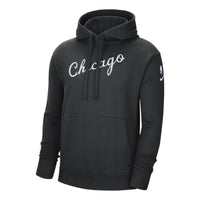 Men's Nike NBA Solid Color Alphabet Fleece Pullover Chicago Bulls Black DB2309-010