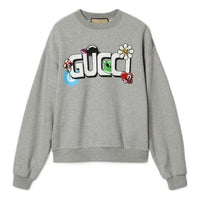 Gucci Cotton Jersey Cotton Sweatshirt With Gucci Print 'Grey' 768530-XJGIG-1178