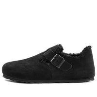 Birkenstock London Shearling Suede Leather 'Black' 1014960