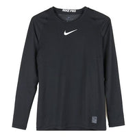 Nike logo Slim Fit Sweat-Wicking Quick Dry Gym Long Sleeves Black 838082-010