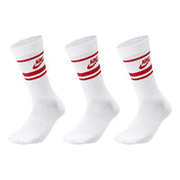 Nike Sportswear Dri-FIT Everyday Essential Crew Socks 'White Red' DX5089-102