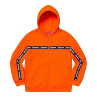 Supreme Text Stripe Zip Up Hooded Sweatshirt 'Orange' SUP-FW19-852