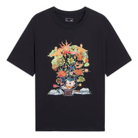 Li-Ning Floral Cartoon Graphic T-shirt 'Black' AHSS753-4