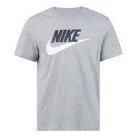 Nike Sportswear Logo Printing Sports Quick Dry Knit Short Sleeve Gray AR5005-063