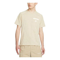 Nike Solid Color Chest Pocket Round Neck Casual Short Sleeve Yellow DQ2414-224