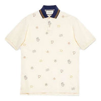 Gucci Logo Embroidered Cotton Short-Sleeved Polo Shirt For Men White 625320-XJCNY-9247