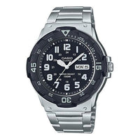 CASIO 100Meters Water-Proof Steel Band Black Men's Quartz Sports Mens Silver Analog MRW-200HD-1B