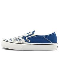 Vans Slip-On SF Classic Casual Skateboarding Shoes Unisex Blue Funny Printing 'Blue White' VN0A5HYQAXV