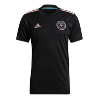 Men's adidas Imcf a Jsy Training Sports Short Sleeve Soccer/Football Jersey Miami International Team Away Black GI6424