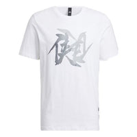 Men's adidas WJ T GFX Martial Arts Series Word Printing Round Neck Short Sleeve White T-Shirt HE5167