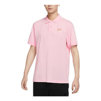 Nike Sportswear Solid Color Logo Embroidered Short Sleeve Polo Shirt Pink CJ4457-691