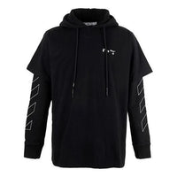 Off-White Stripe Logo Printing Sleeve Loose Fit Black OMBB051F20FLE0011001