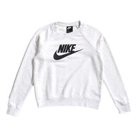 (WMNS) Nike Sportswear Logo Printing Knit Round Neck Gray White BV4113-051