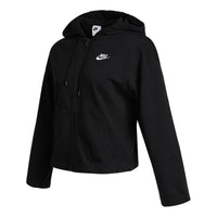 (WMNS) Nike Sportswear Jsy Fz Hoodie Jacket Black CJ3753-011