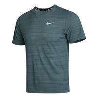 Nike M Nk Df Miler Top Ss Running Training Sports Short Sleeve Gray Green Graygreen CU5993-387