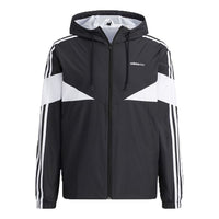 adidas neo M Icons 3s Wbkr Casual Sports Contrasting Colors Hooded Jacket Black H14228