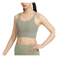 (WMNS) Nike Zenvy Rib Light-Support Padded Longline Sports Bra Asia Sizing 'Light Army' HF1543-320