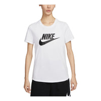 (WMNS) Nike Sportswear Essentials Logo T-shirt Asia Sizing 'White Black' DX7907-100