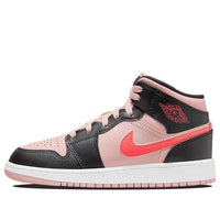 (GS) Air Jordan 1 Mid 'Black Pink Crimson' 554725-604