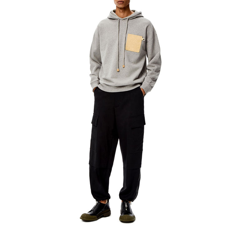 LOEWE Anagram Leather Patch Hoodie