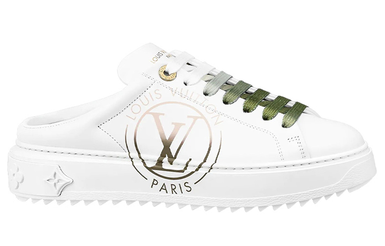 LOUIS VUITTON Lv Time Out Mules 'White With Green Ombre' Women's