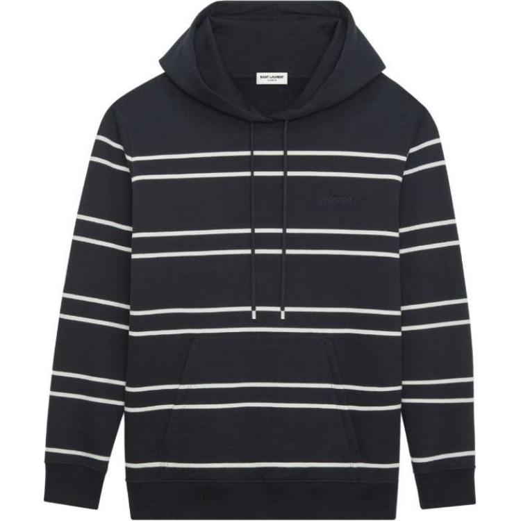 SAINT LAURENT Stripe Detailed Drawstring Hoodie