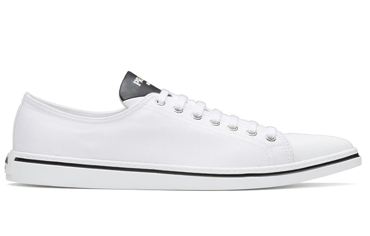 PRADA Low Top Skateboard Shoes Men's White
