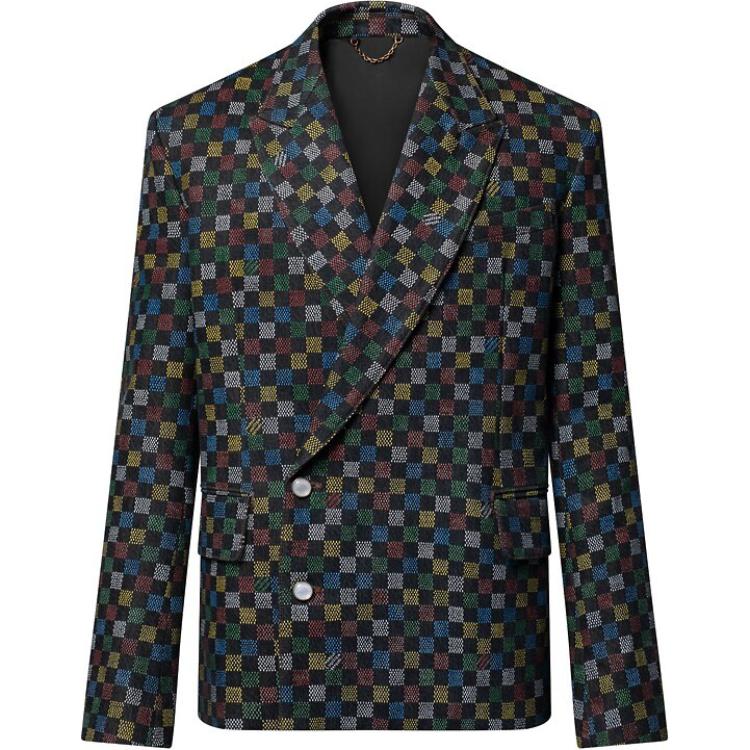 LOUIS VUITTON Damier Double-Breasted Denim Jacket