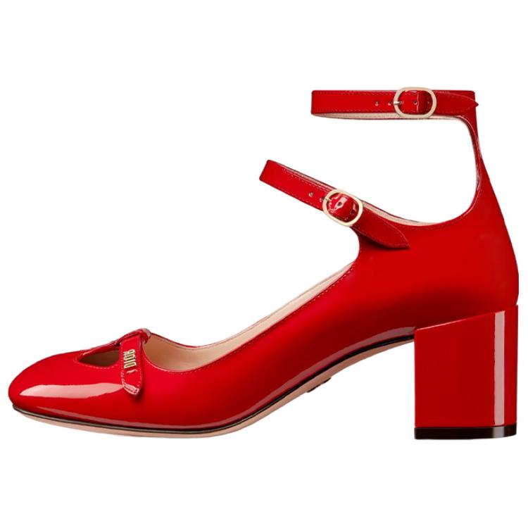 DIOR Aime Chunky Heel High Heels Women's Red